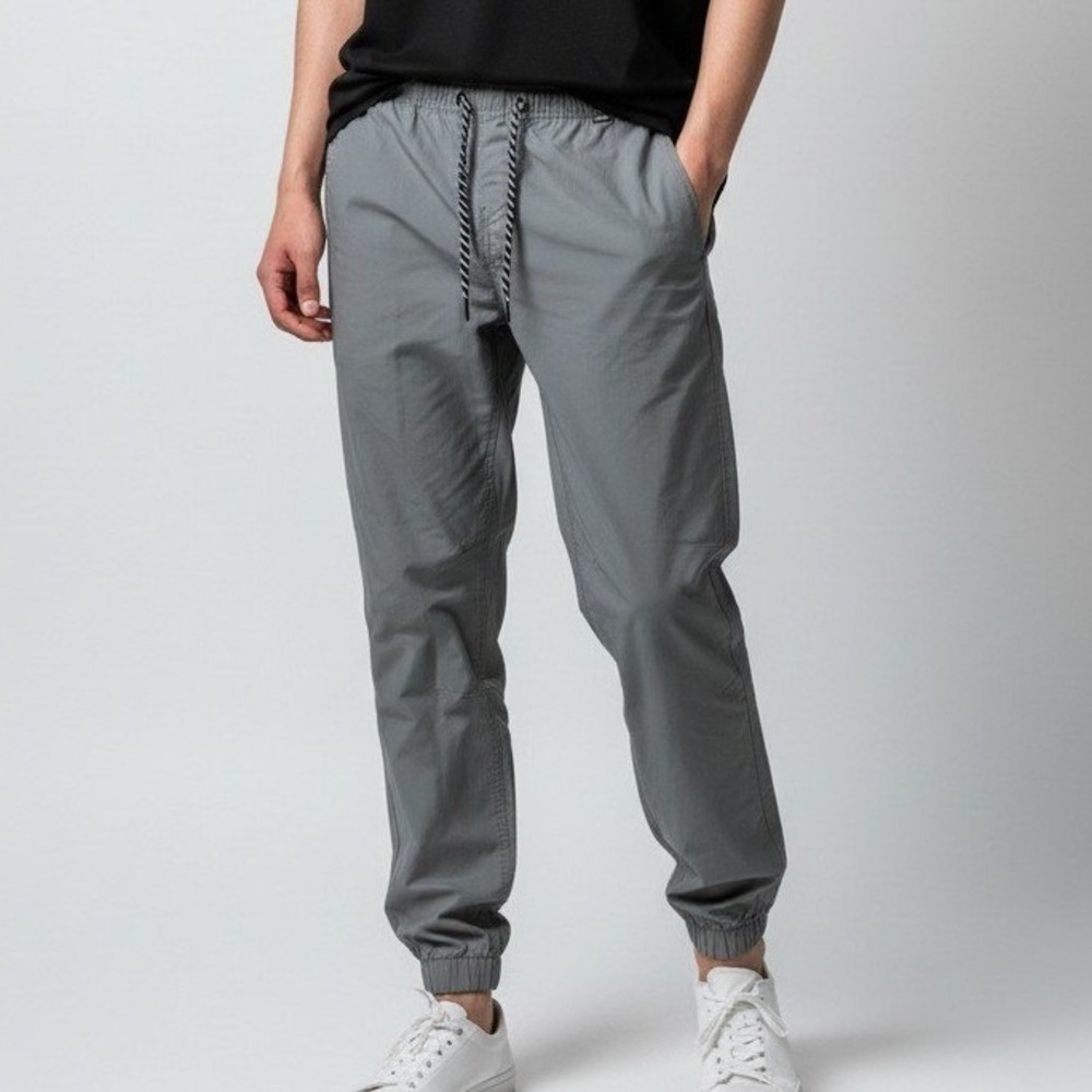 Hurley Mens Gray Elastic Waist Drawstring Jogger Pants Size Large L
